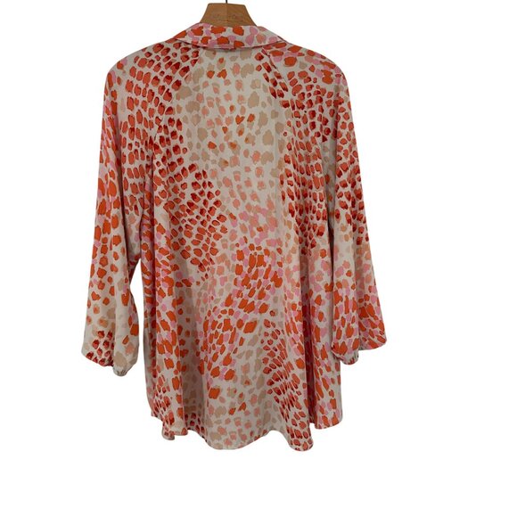 Cabi Womens go to blouse orange beige leopard print size medium - Picture 5 of 11
